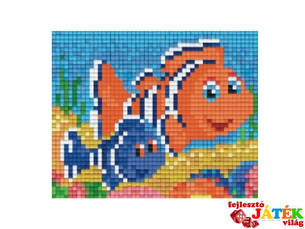 Pixelhobby képkészlet, bohóchalak (801368, 1db alaplap + színek, 7-99 év)