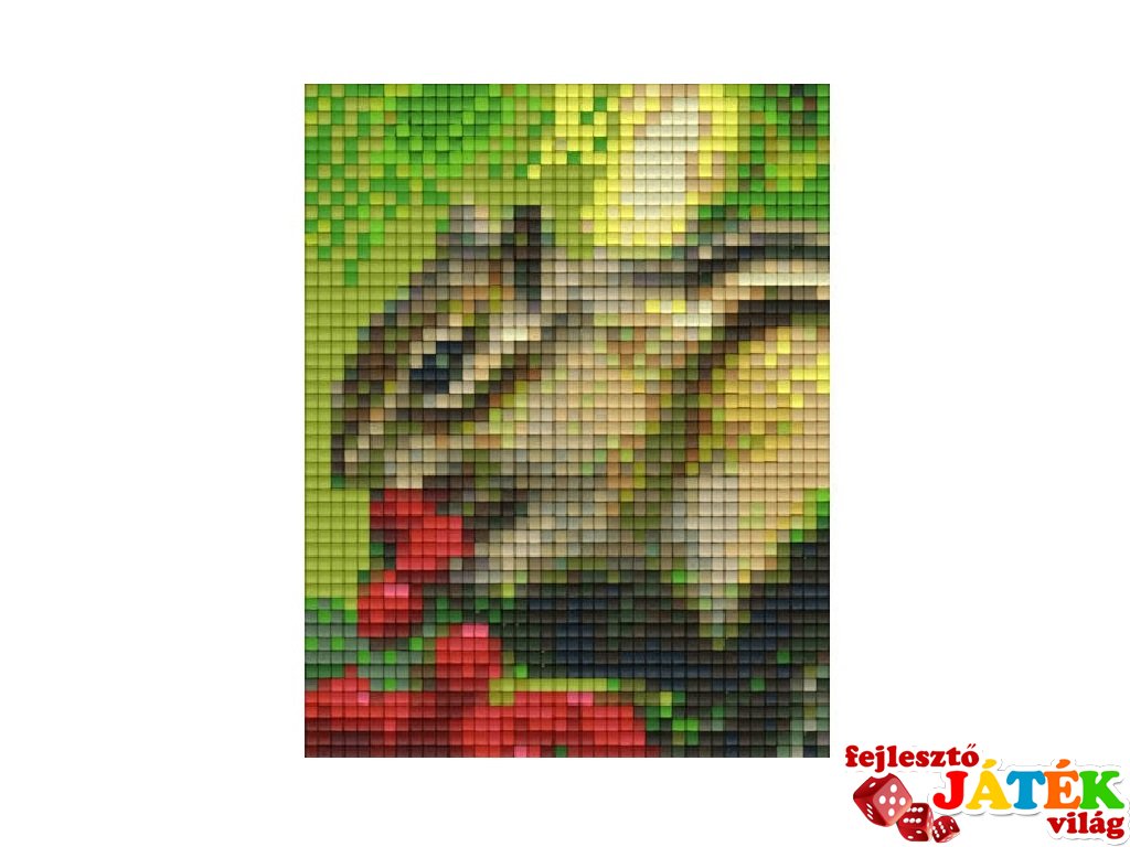 Pixelhobby képkészlet, csíkos mókus (801236, 1db alaplap + színek, 7-99 év)