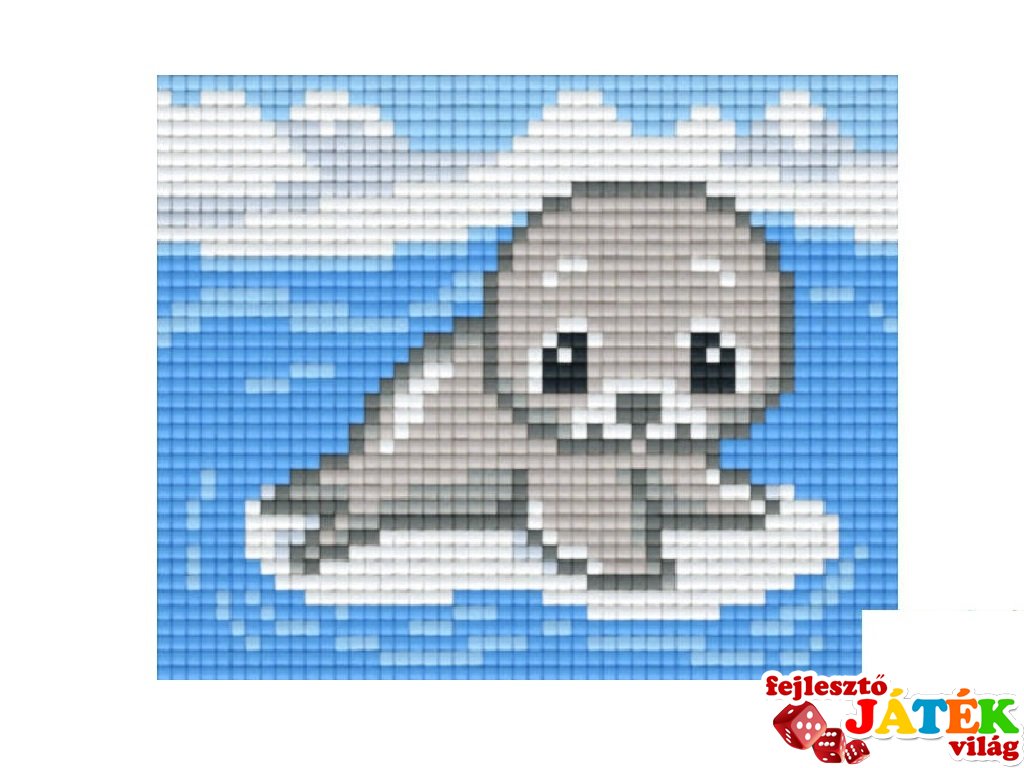 Pixelhobby képkészlet, fókabébi (801034, 1db alaplap + színek, 7-99 év)