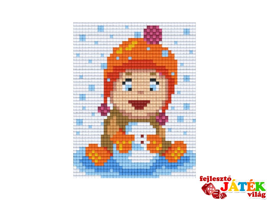 Pixelhobby képkészlet, hóember építés (801402, 1db alaplap + színek, 7-99 év)