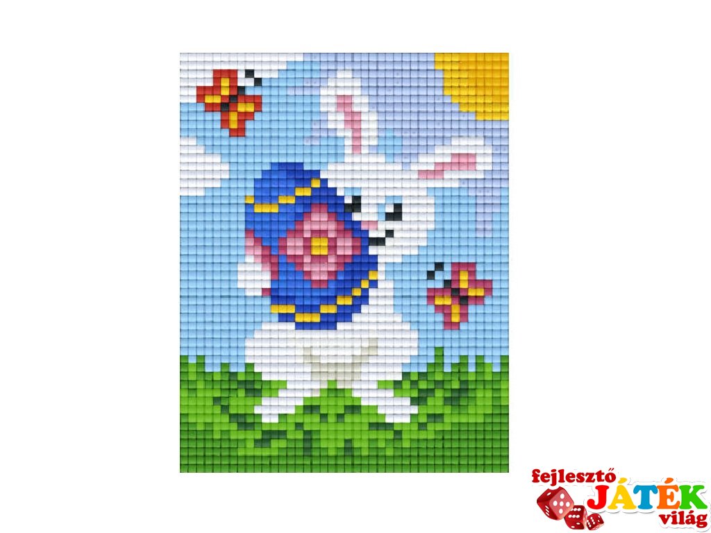 Pixelhobby képkészlet, húsvéti nyuszi (801398, 1db alaplap + színek, 7-99 év)