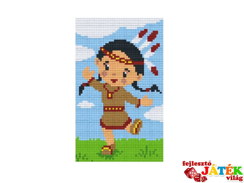 Pixelhobby képkészlet, indián lány (802044, 2db alaplap + színek, 7-99 év)