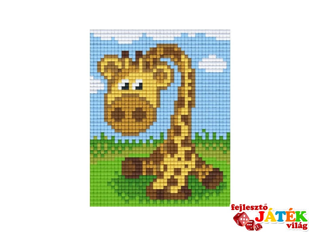 Pixelhobby képkészlet, kis zsiráf (801349, 1db alaplap + színek, 7-99 év)