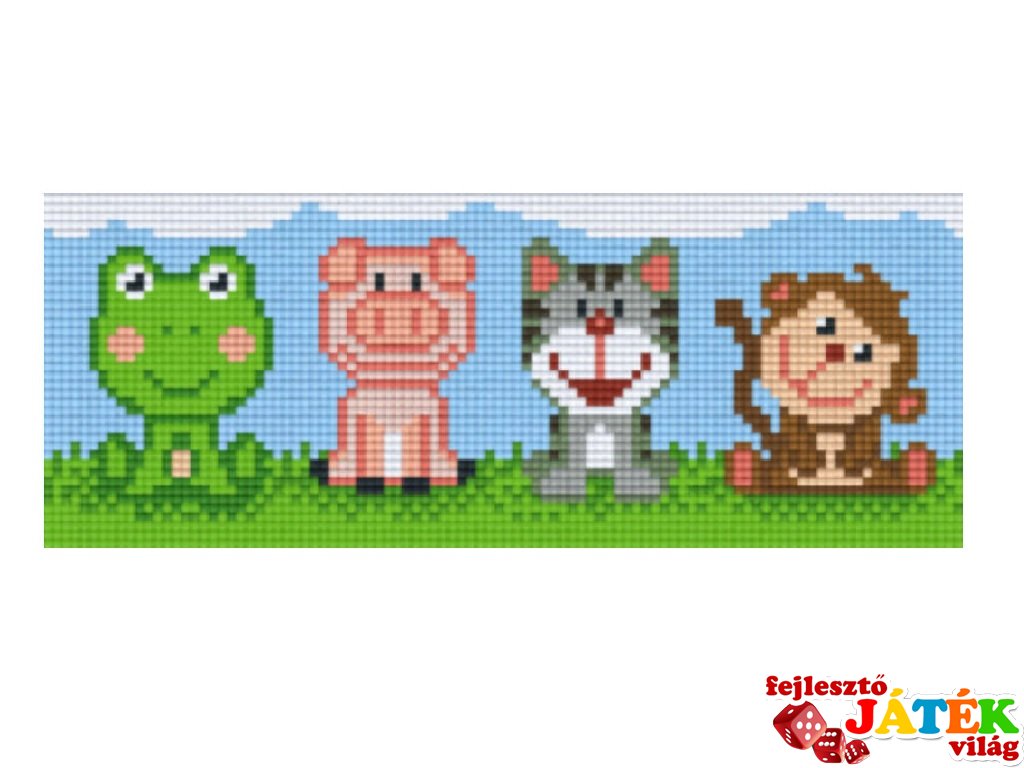 Pixelhobby képkészlet, kisállatok (802065, 2db alaplap + színek, 7-99 év)