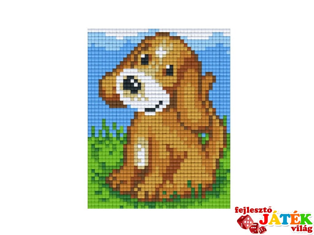 Pixelhobby képkészlet, kiskutya (801348, 1db alaplap + színek, 7-99 év)