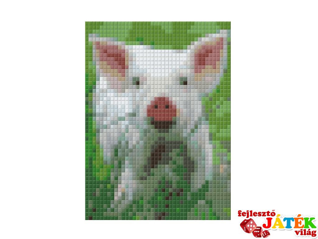 Pixelhobby képkészlet, malacka (801235, 1db alaplap + színek, 7-99 év)