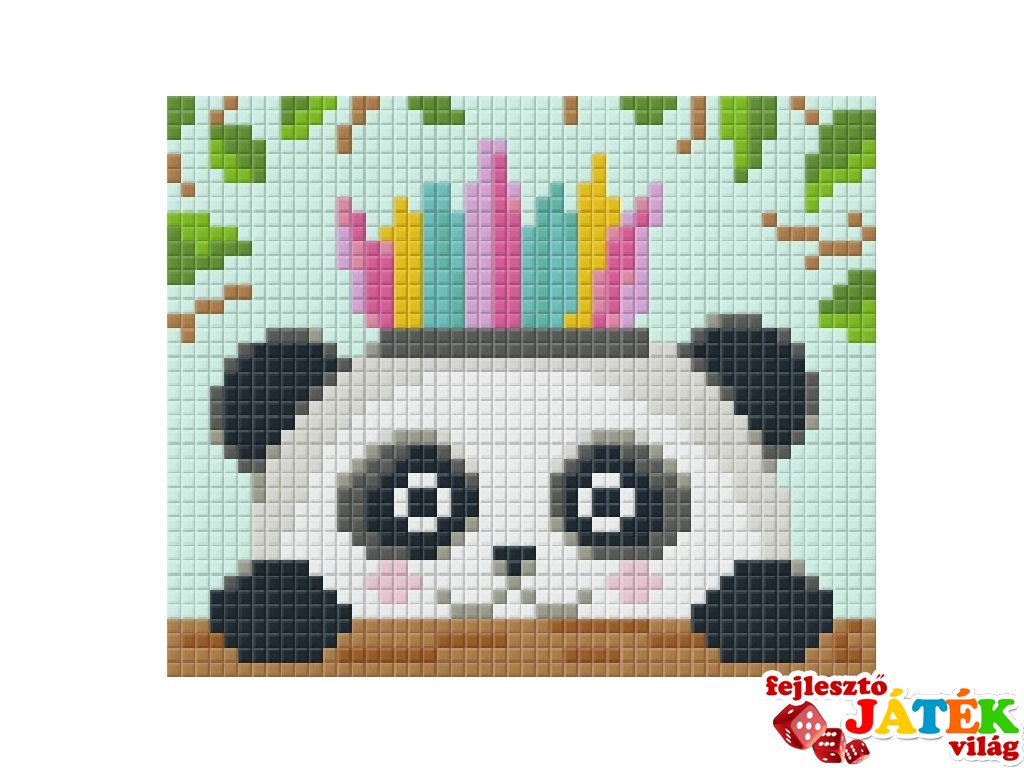 Pixelhobby képkészlet, panda koronával (801367, 1db alaplap + színek, 7-99 év)