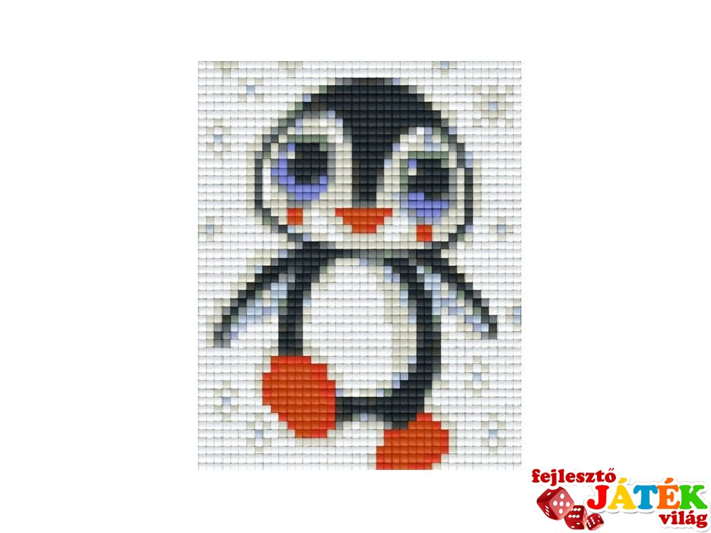 Pixelhobby képkészlet, pingvin (801208, 1db alaplap + színek, 7-99 év)