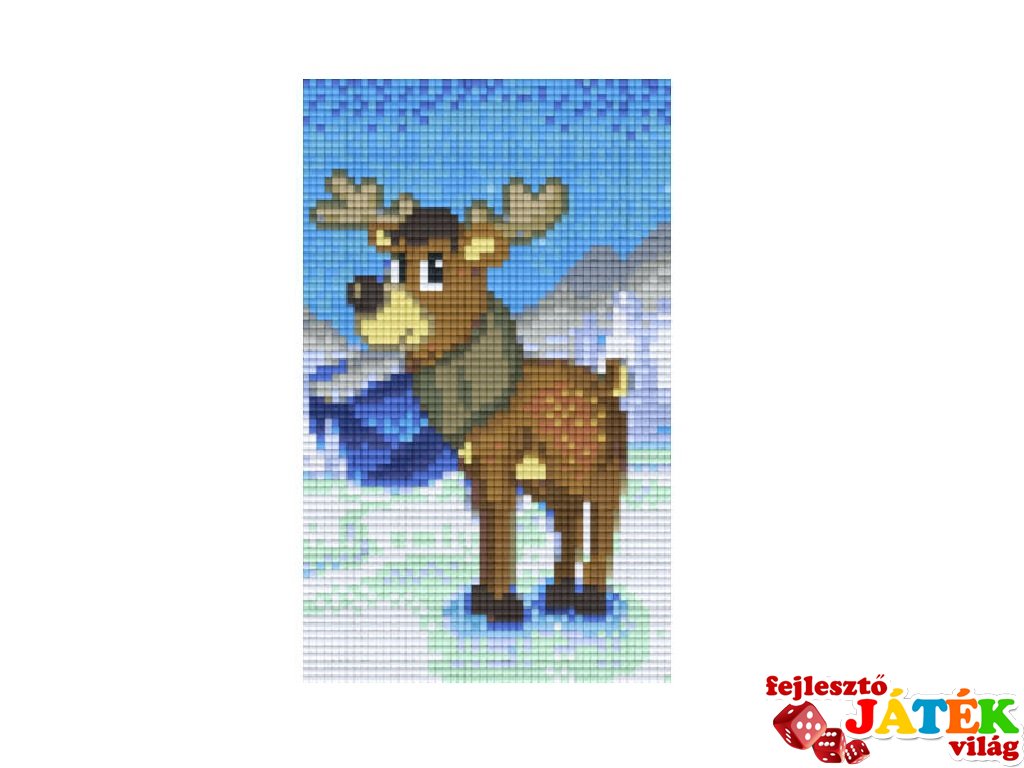 Pixelhobby képkészlet, rénszarvas (802042, 2db alaplap + színek, 7-99 év)