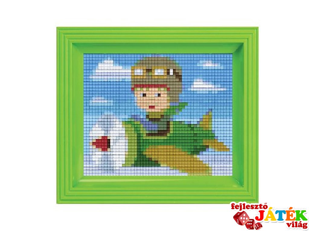 Pixelhobby képkészlet, repülő (31207, 10x12 cm-es alaplap, színek, képkeret, 7-99 év)