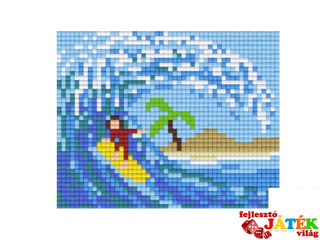 Pixelhobby képkészlet, szörfös (801257, 1db alaplap + színek, 7-99 év)