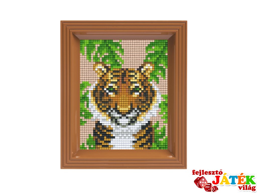Pixelhobby képkészlet, Tigris (31428, 10x12 cm-es alaplap, színek, képkeret, 7-99 év)