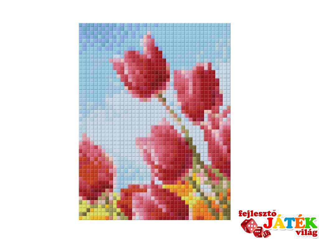 Pixelhobby képkészlet, tulipánok (801332, 1db alaplap + színek, 7-99 év)