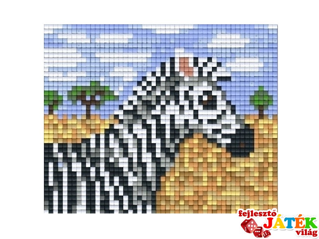 Pixelhobby képkészlet, zebra (801358, 1db alaplap + színek, 7-99 év)