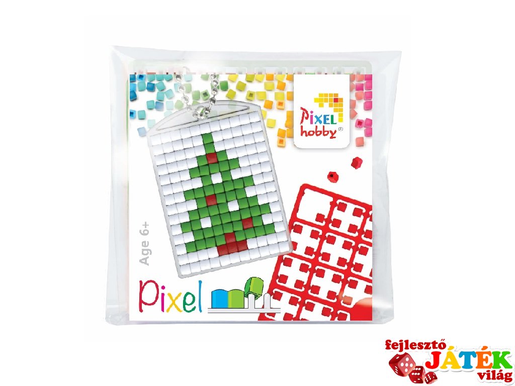 Pixelhobby Kulcstartó készlet, karácsonyfa (23052, 1db kulcstartó alaplap + 3 szín, 7-99 év)