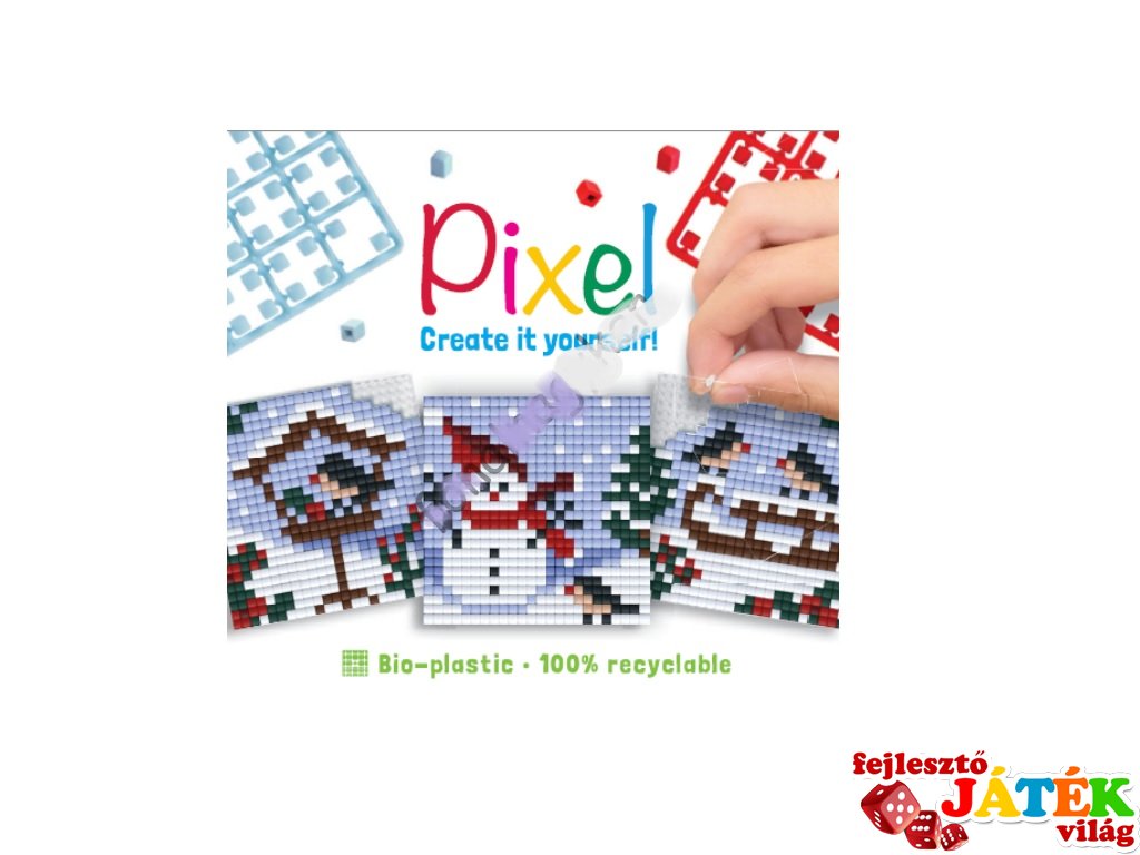 Pixelhobby, Pixel kocka Hóember (29027, 3db 6x6 cm-es képhez, 7-99 év)