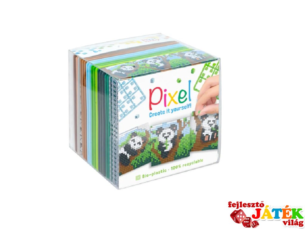 Pixelhobby, Pixel kocka, pandák (29020, 3db 6x6 cm-es képhez, 7-99 év)