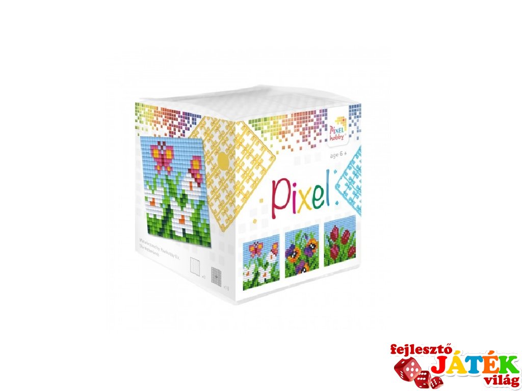 Pixelhobby, Pixel kocka, Tavaszi virágok (29005, 3db 6x6 cm-es képhez, 7-99 év)