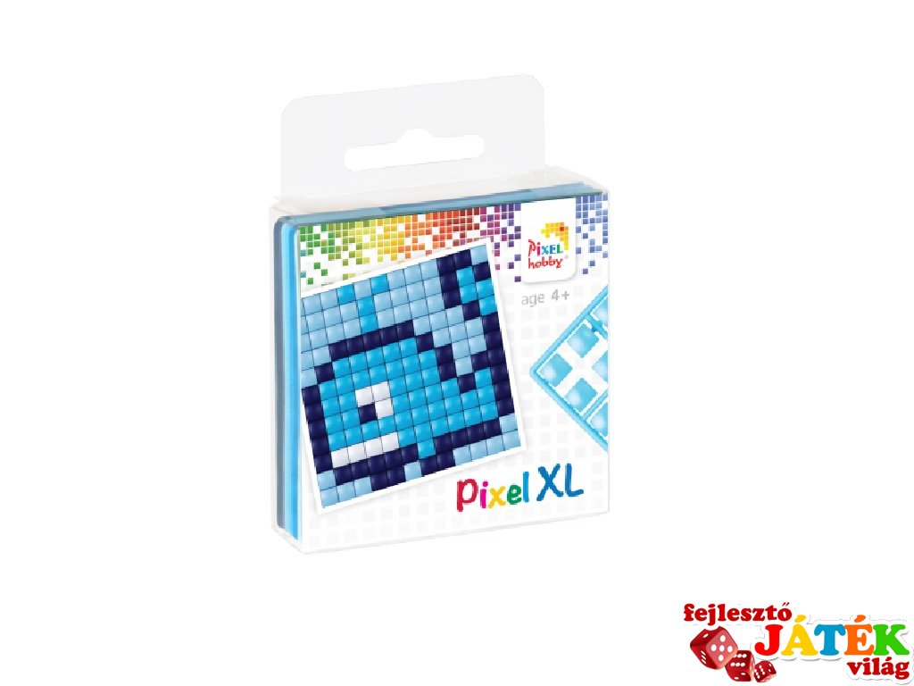 Pixelhobby, Pixel XL készlet, bálna (27009, 1db 6x6 cm-es alaplap, 4 szín, 4-6 év)