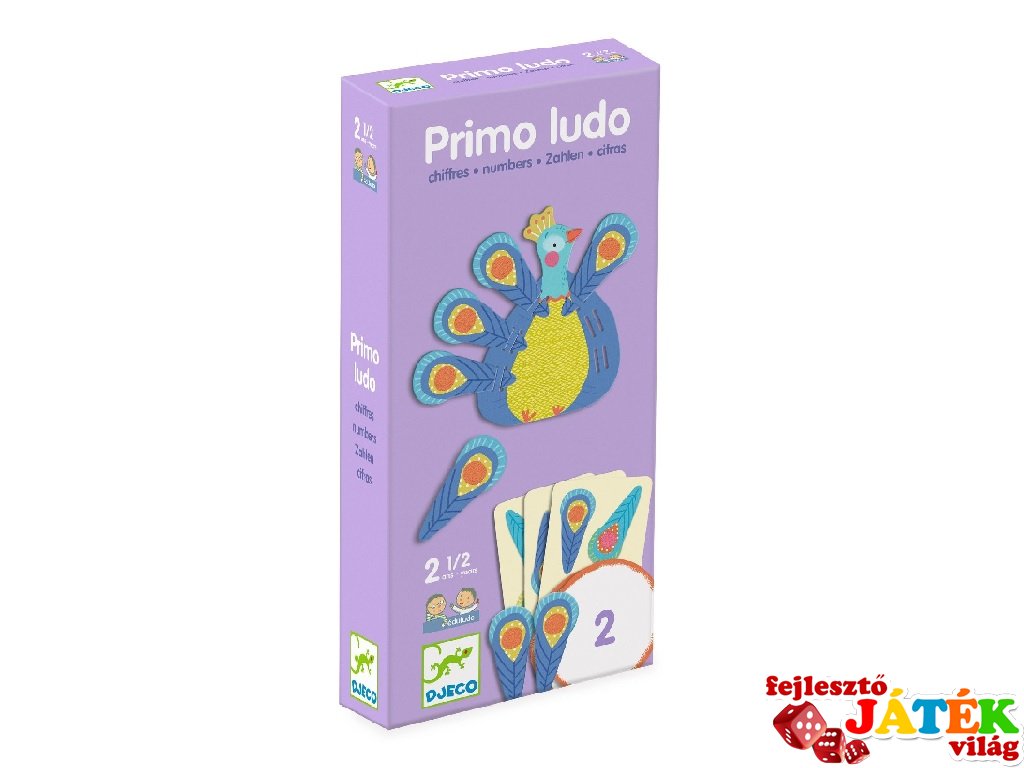 Primo Ludo Négyig - 1,2,3,4 Djeco Eduludo logikai játék - 8366 (2-5 év)