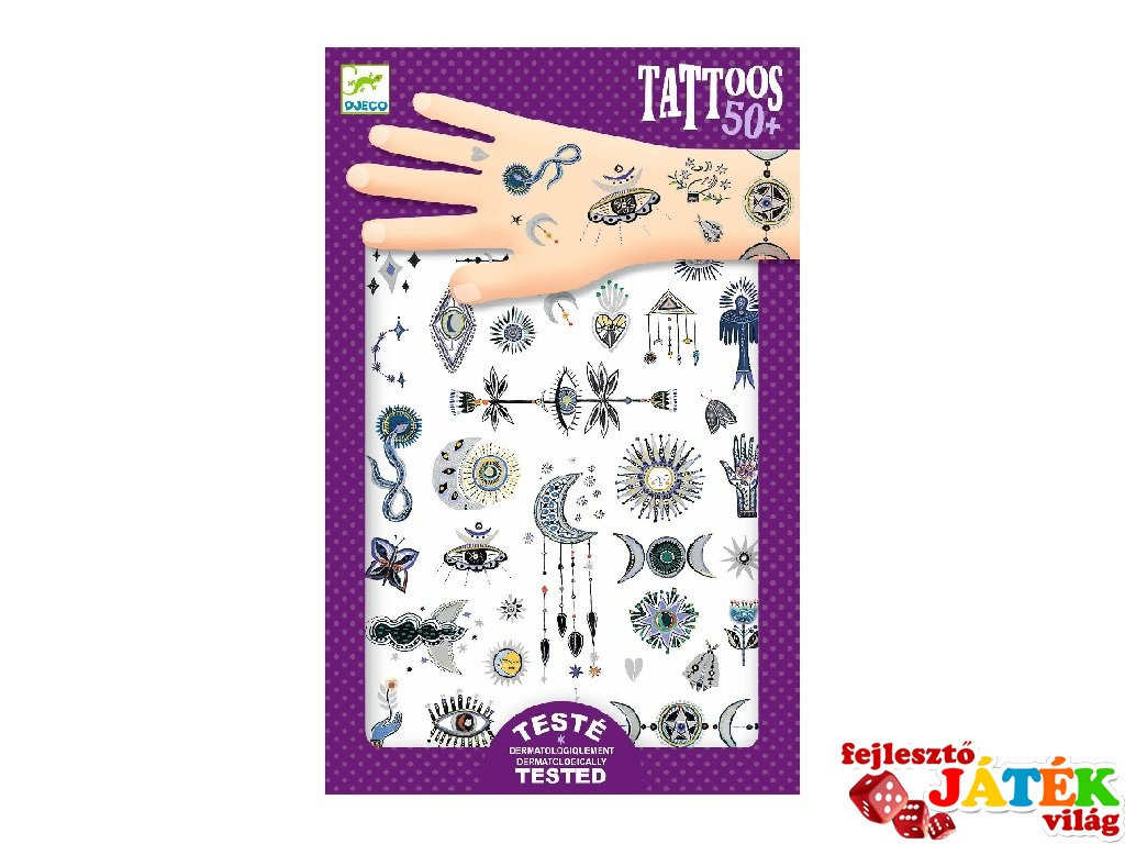 Tetoválás Metálfényű Wicca, Djeco bőrbarát tetkó - 9252