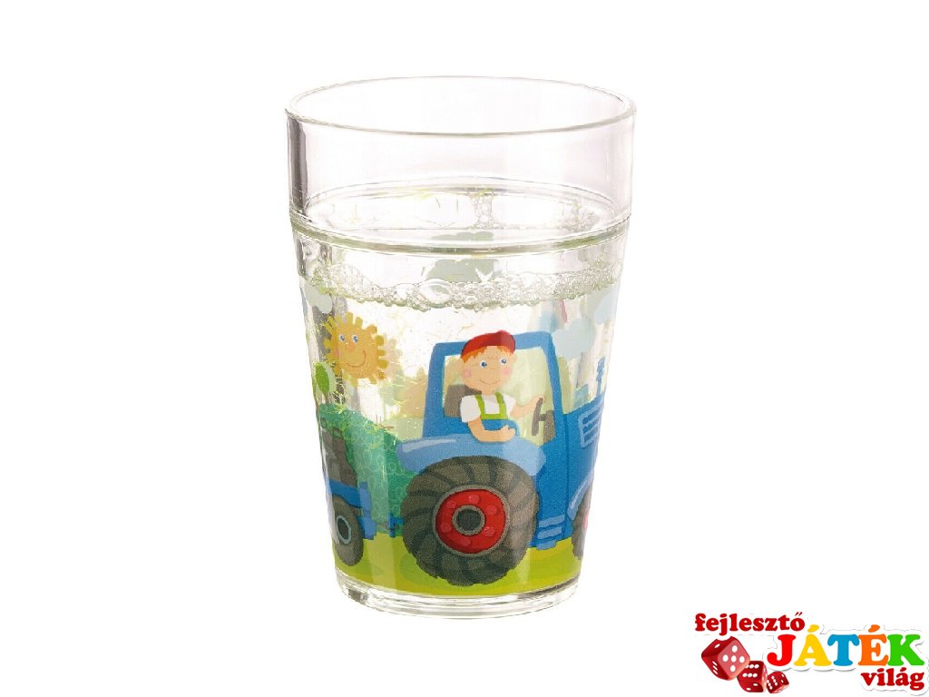 Traktor glitteres pohár, Haba kiegészítő (150 ml)