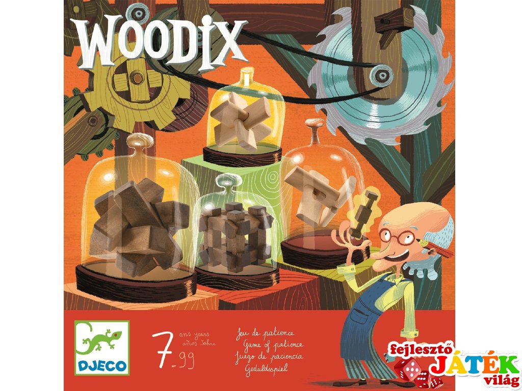 Woodix (Djeco, 8464, 6 db logikai fajáték, 7-99 év)